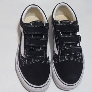 Black and White Velcro Sneakers